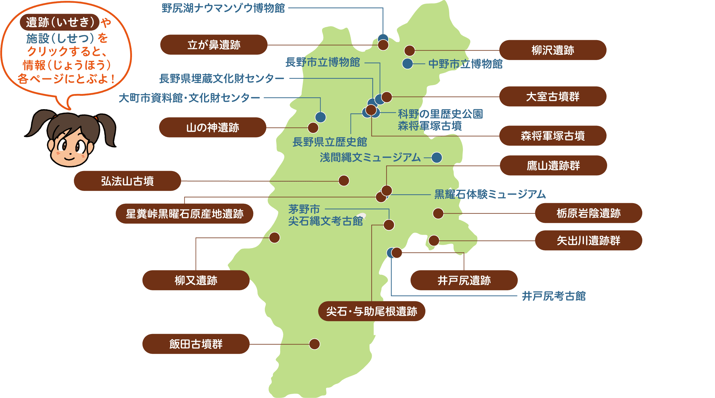 長野県のマップ