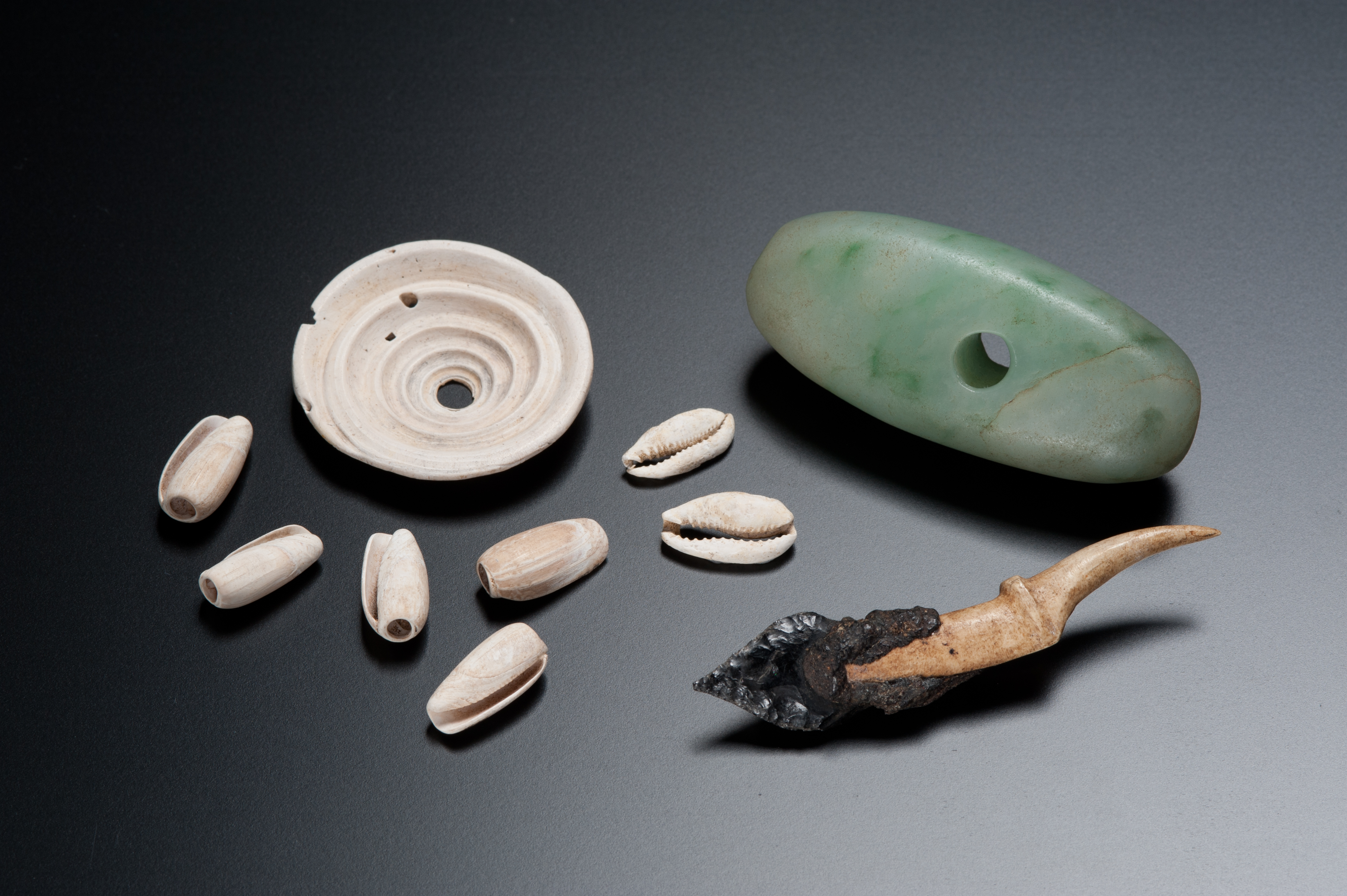 礼文島でとれない貝や石を利用した製品